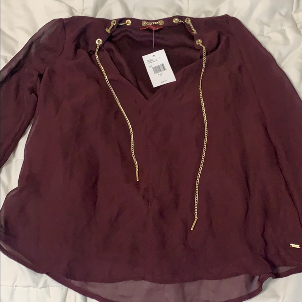 Guess Burgundy/Purpleish Long Sleeve